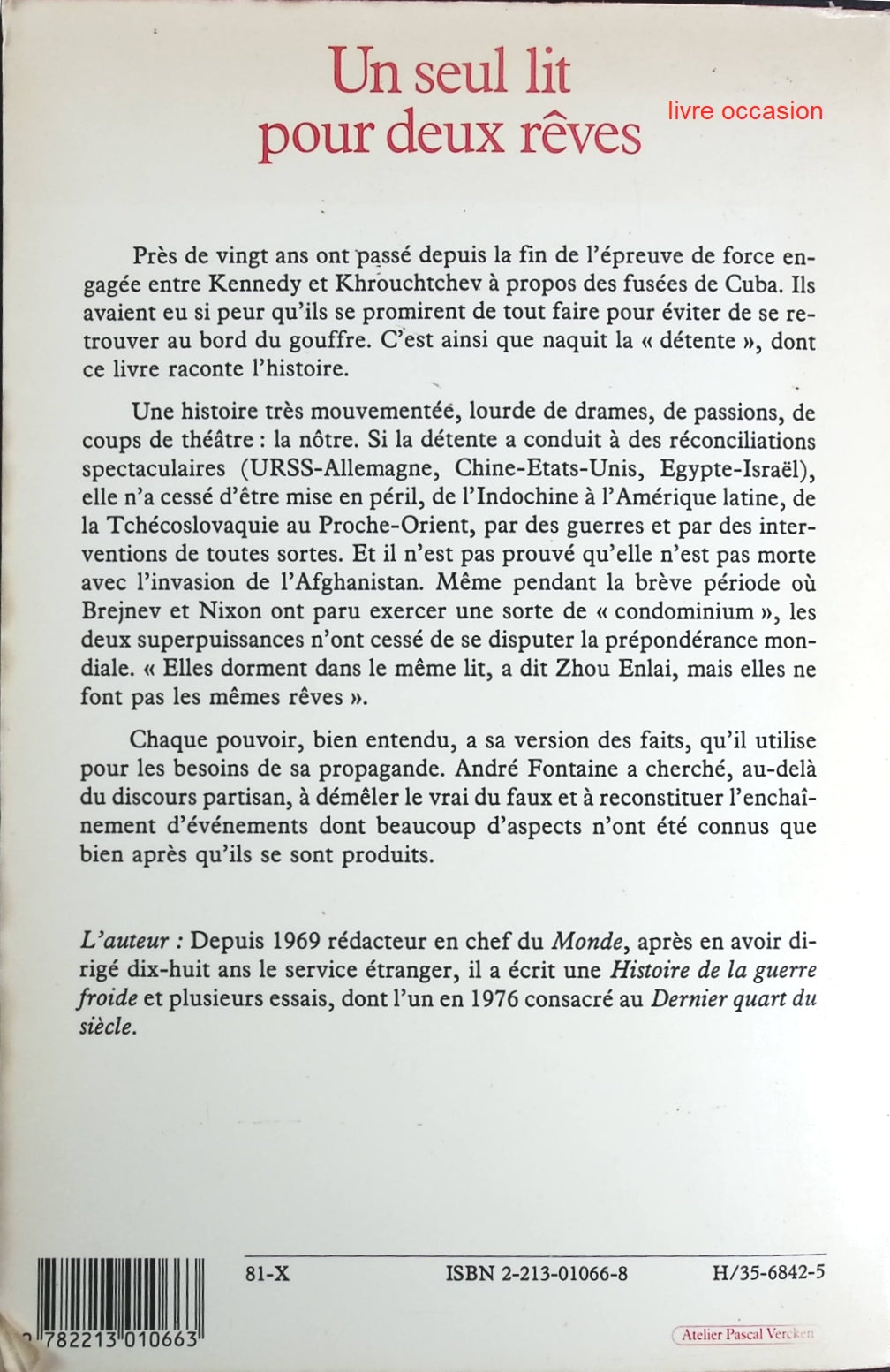 Un seul lit pour deux rêves - André Fontaine - Livre