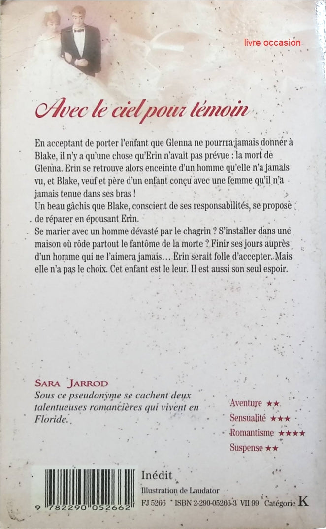 Avec le ciel pour témoin - Sara Jarrod - Livre