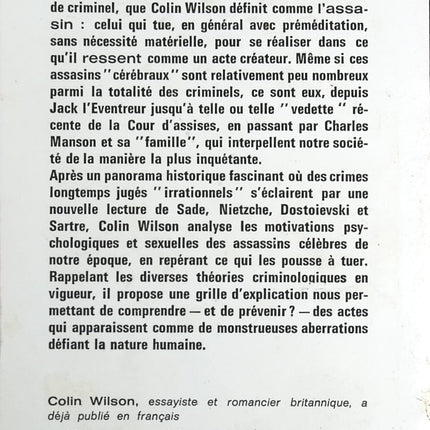 Etre assassin - Colin Wilson - Livre