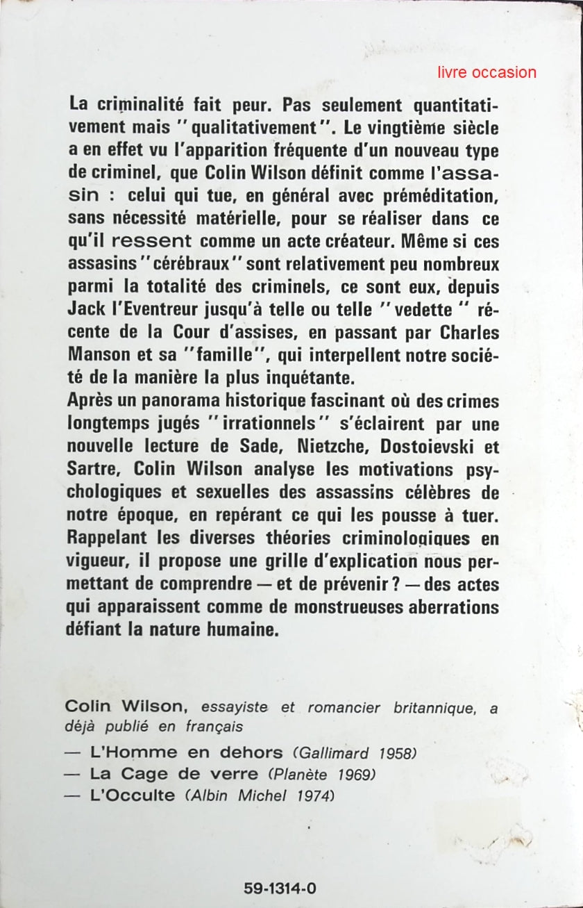 Etre assassin - Colin Wilson - Livre