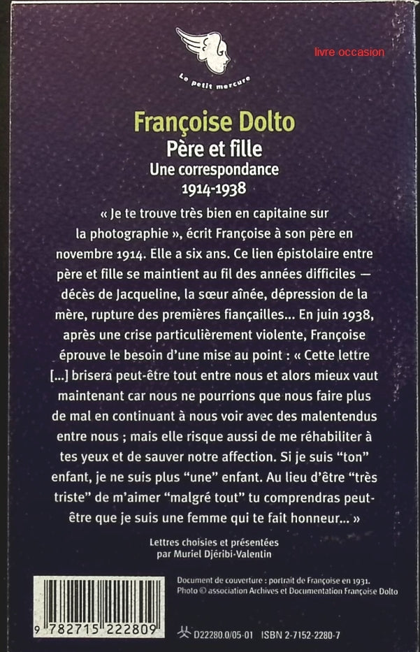 Une correspondance (1914-1938) : Père et fille - Françoise Dolto - Livre