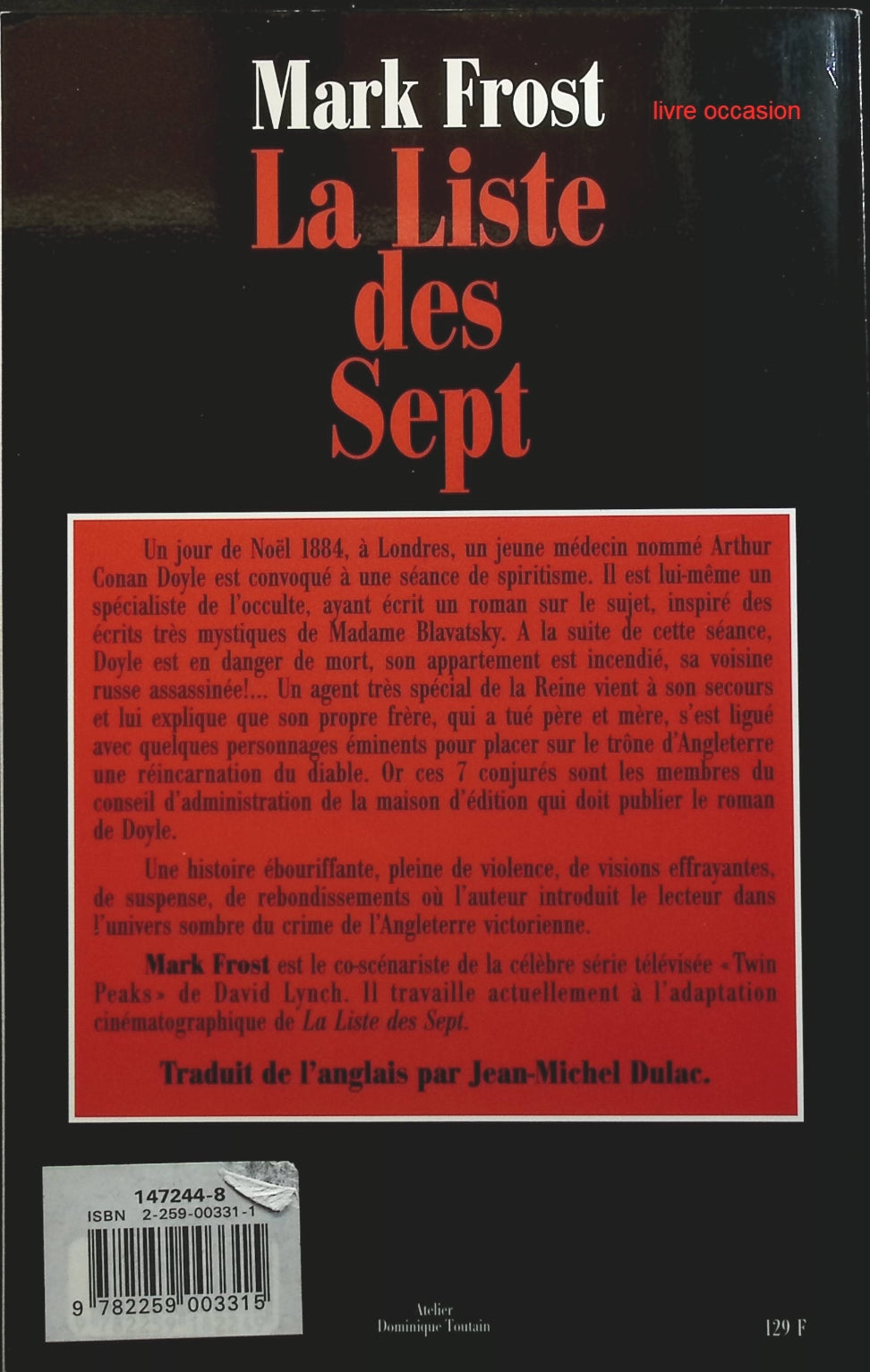La liste des sept - Mark Frost - Livre
