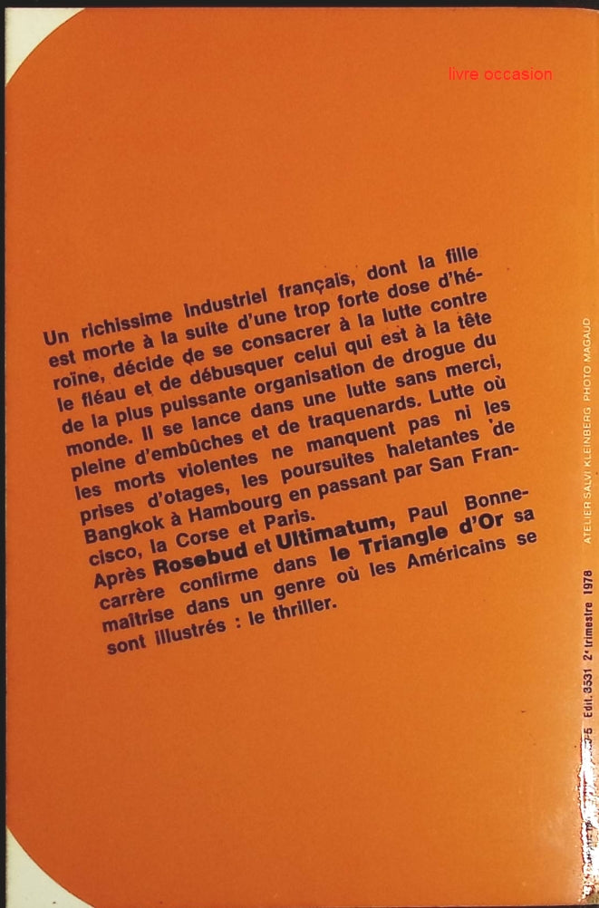 Le triangle d'or - Paul Bonnecarrère - Livre