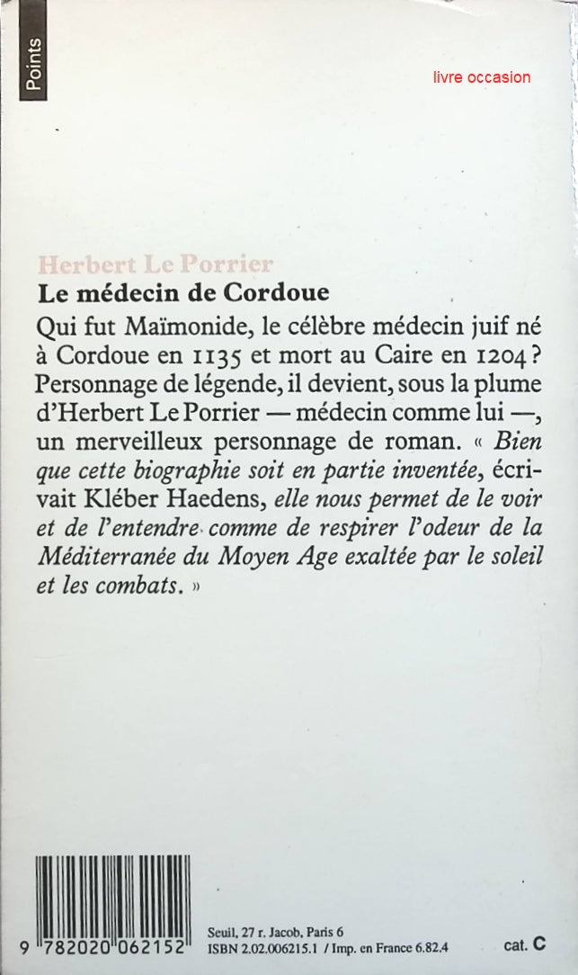 Le Médecin de Cordoue - Herbert Le Porrier - Livre