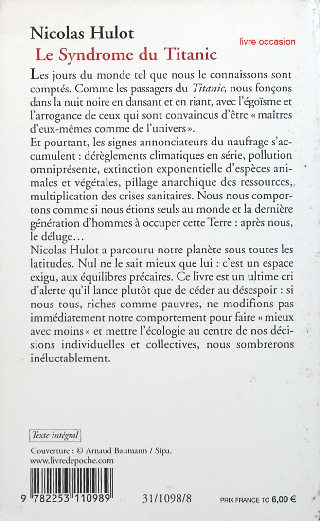 Le Syndrome du Titanic - Nicolas Hulot - Livre
