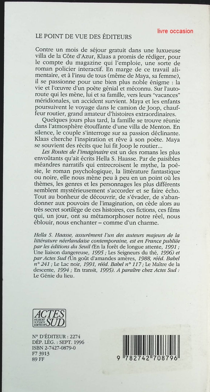 Les routes de l'imaginaire - Hella Serafia Haasse - Livre