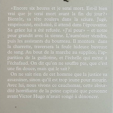 Le Dernier Jour D'un Condamné - Victor Hugo - Livre