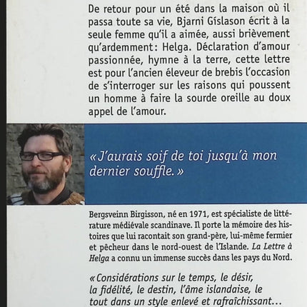 La lettre à Helga - Bergsveinn Birgisson - Livre