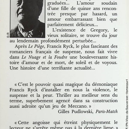 Le Nuage et la foudre - Francis Ryck - Livre