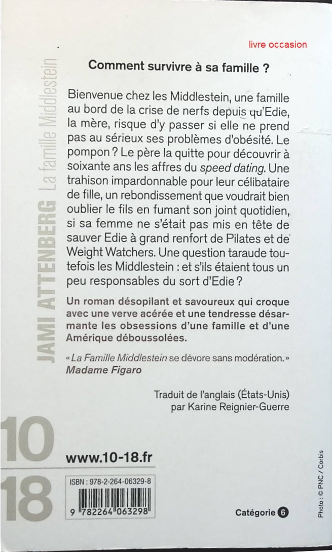 La Famille Middlestein - Jami Attenberg - Livre