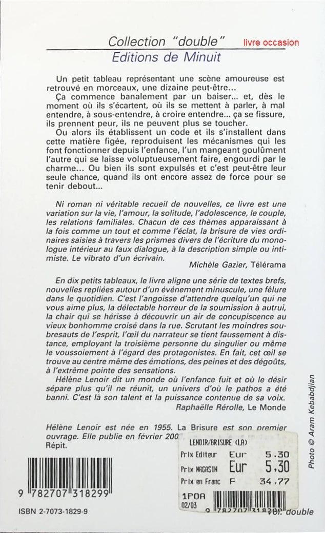 La brisure - Hélène Lenoir - Livre