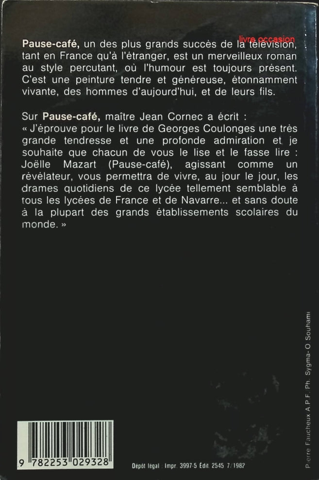 Pause-café - Georges Coulonges - Livre