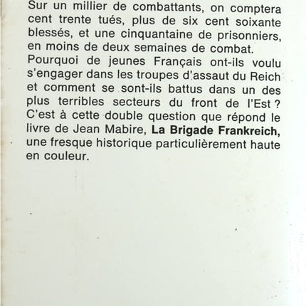 La Brigade Frankreich : La tragique aventures des SS français - Jean Mabire - Livre