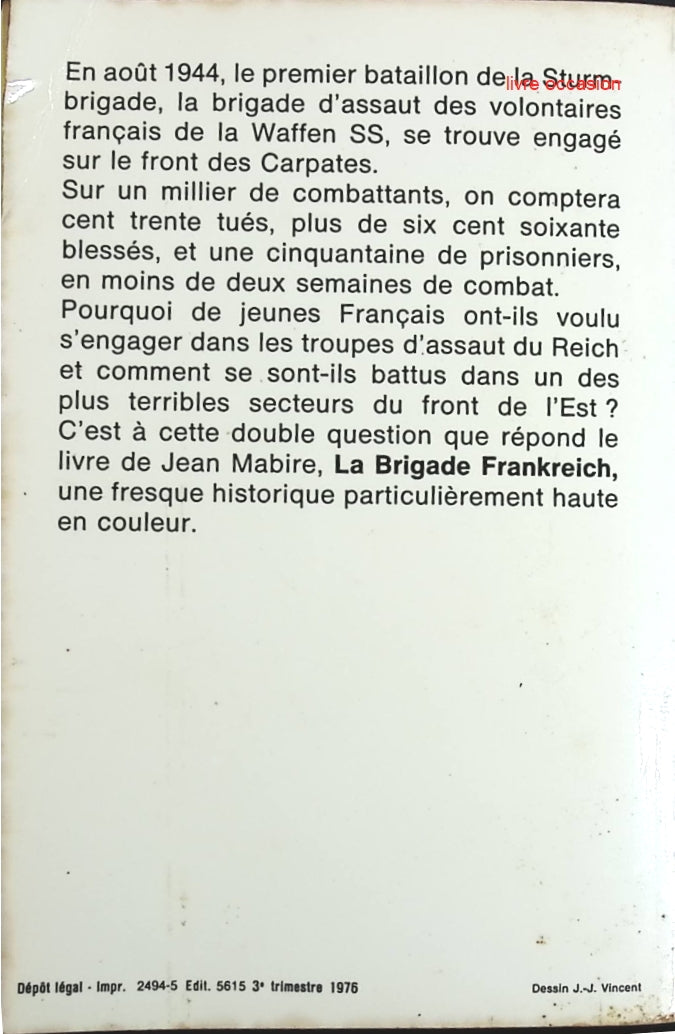 La Brigade Frankreich : La tragique aventures des SS français - Jean Mabire - Livre