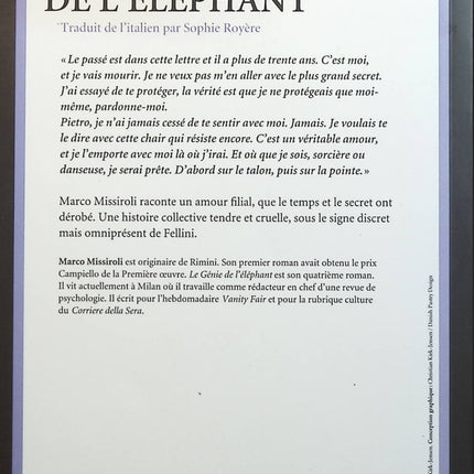 Le génie de l'éléphant - Marco Missiroli - Livre