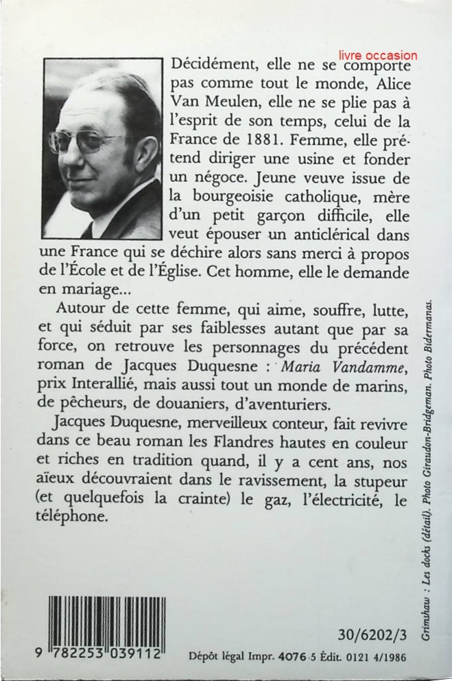 Alice Van Meulen - Jacques Duquesne - Livre