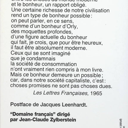 Les choses - Georges Perec - Livre