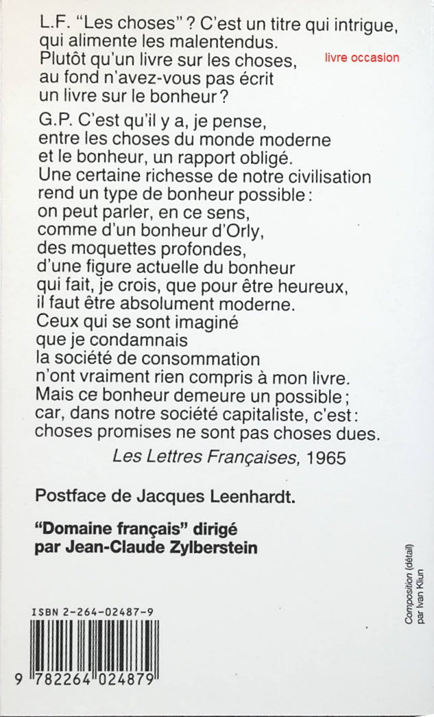 Les choses - Georges Perec - Livre