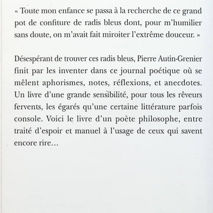 Les radis bleus - Pierre Autin-Grenier - Livre