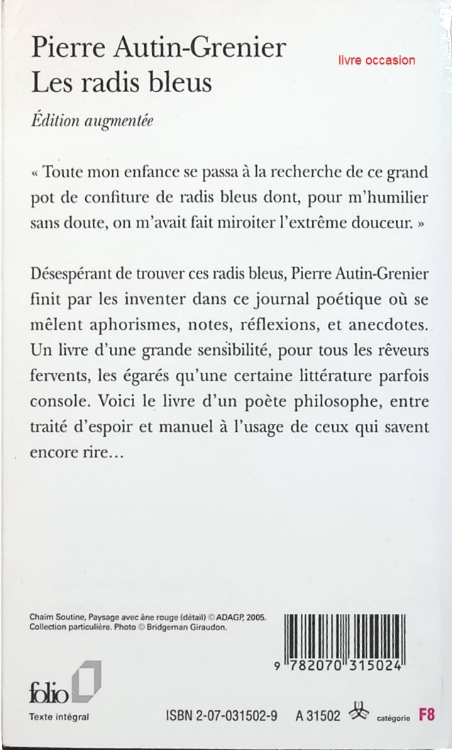 Les radis bleus - Pierre Autin-Grenier - Livre