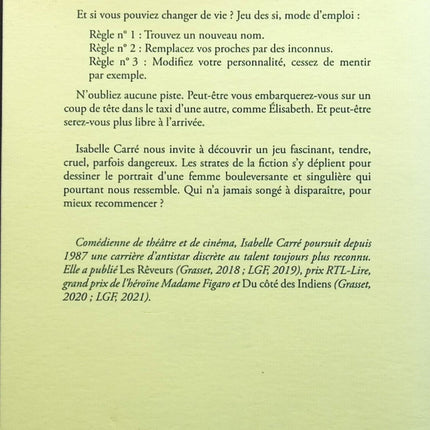 Le jeu des si - Isabelle Carré - Livre