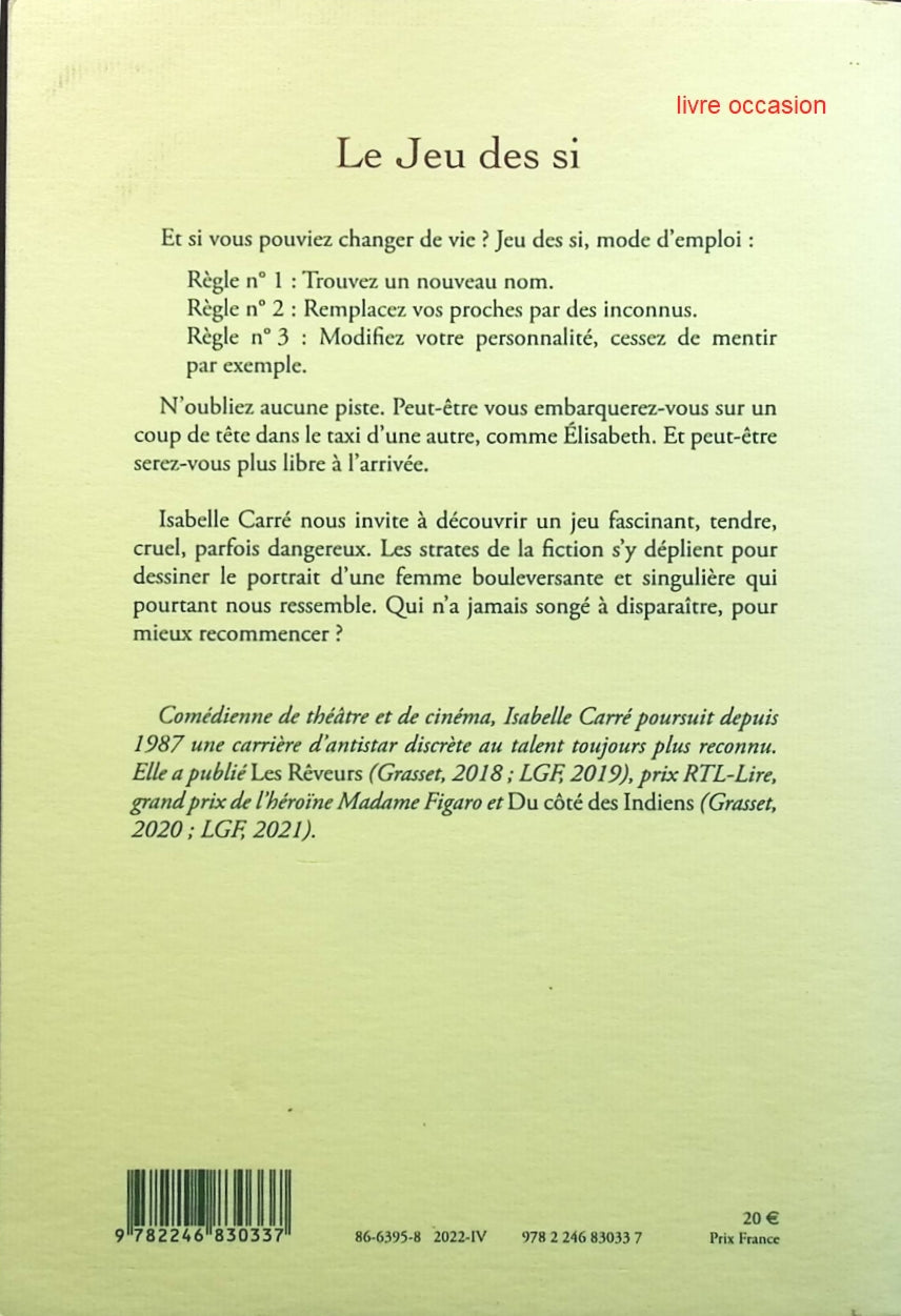 Le jeu des si - Isabelle Carré - Livre