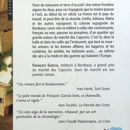 Jours de marché - François Garcia - Livre