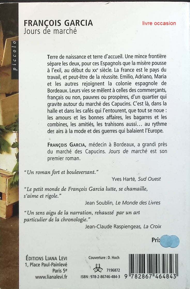 Jours de marché - François Garcia - Livre