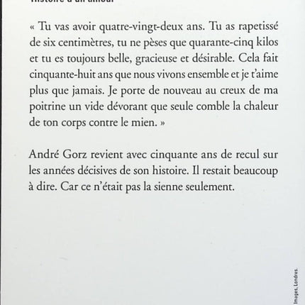 Lettre à D - André Gorz - Livre