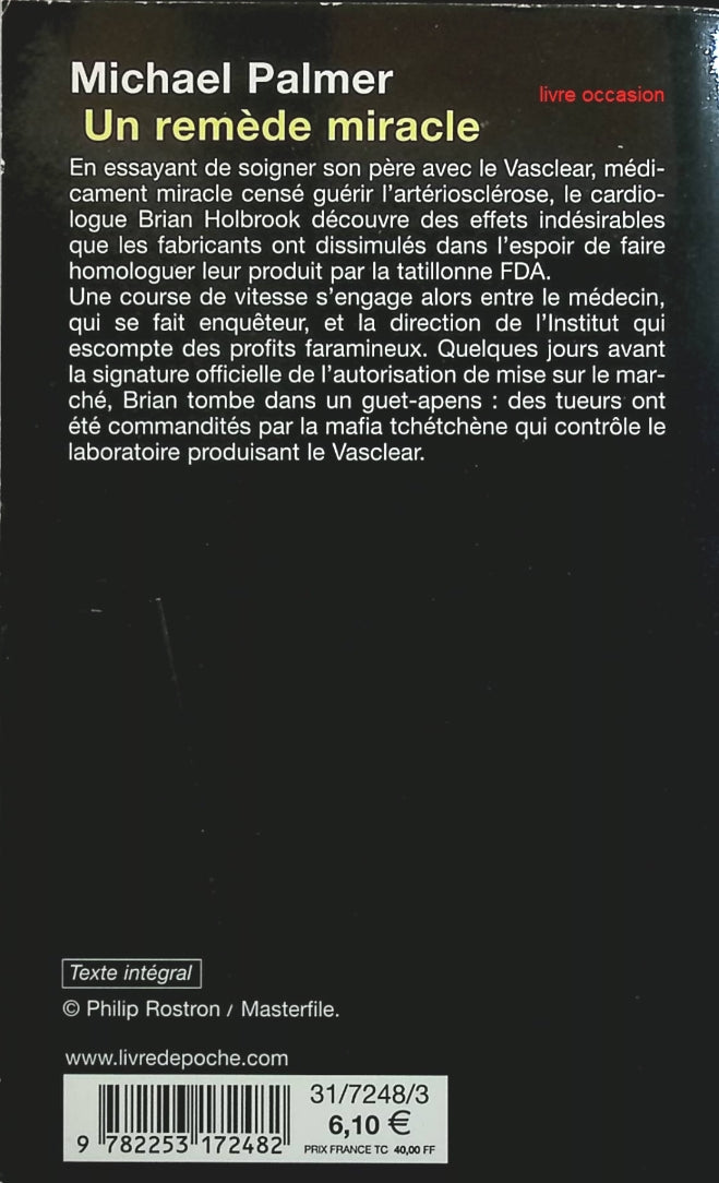 Un remède miracle - Michael Palmer - Livre