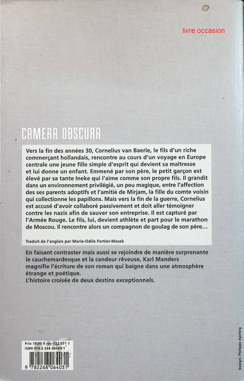 Camera obscura - Karl Manders - Livre