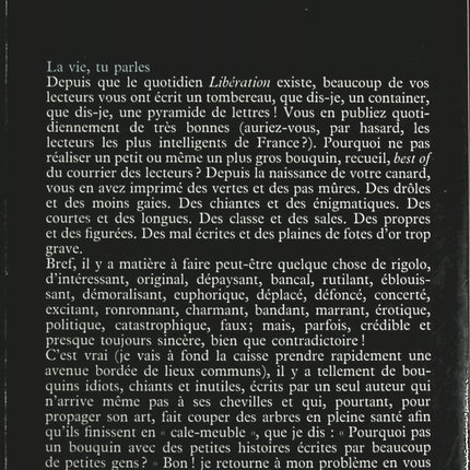 La Vie, tu parles - Serge July - Livre