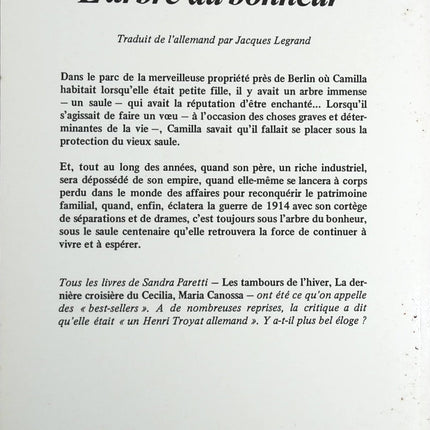 L'arbre du bonheur - Sandra Paretti - Livre