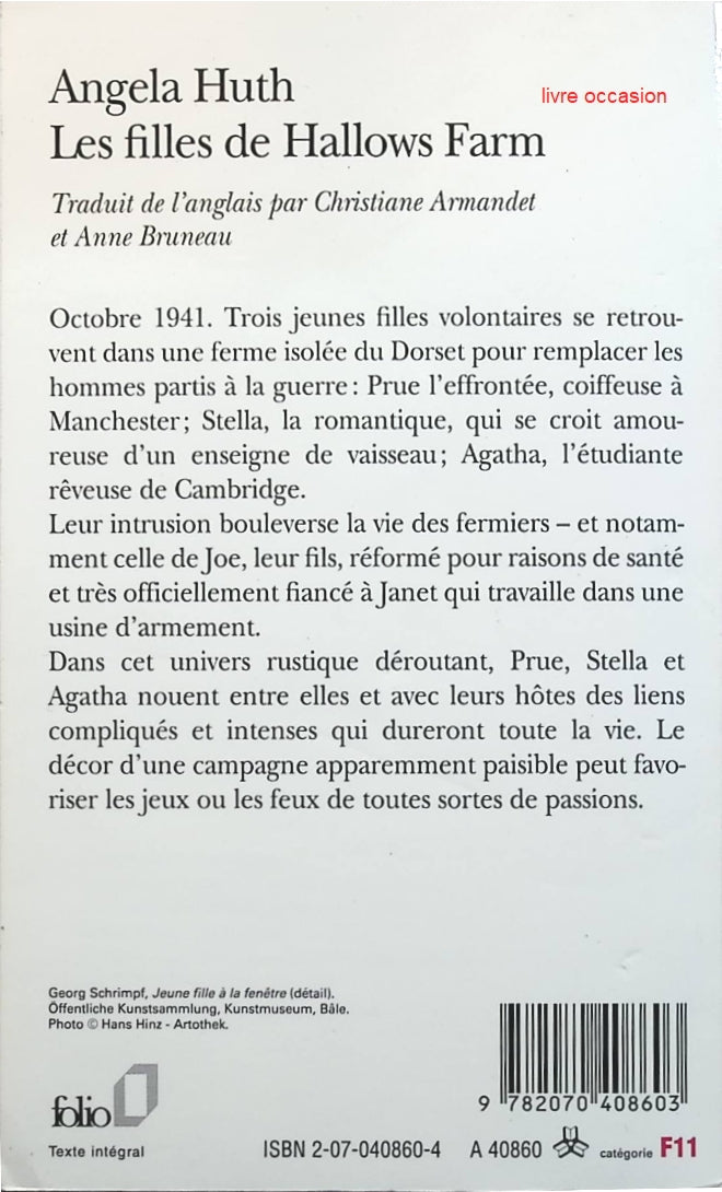 Les Filles de Hallows Farm - Angela Huth - Livre