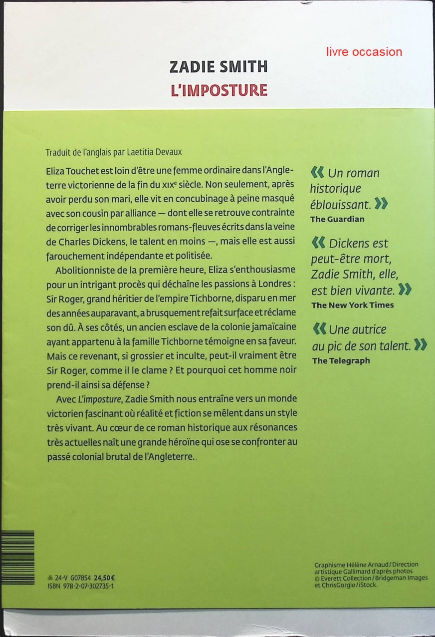 L'imposture - Zadie Smith - Livre