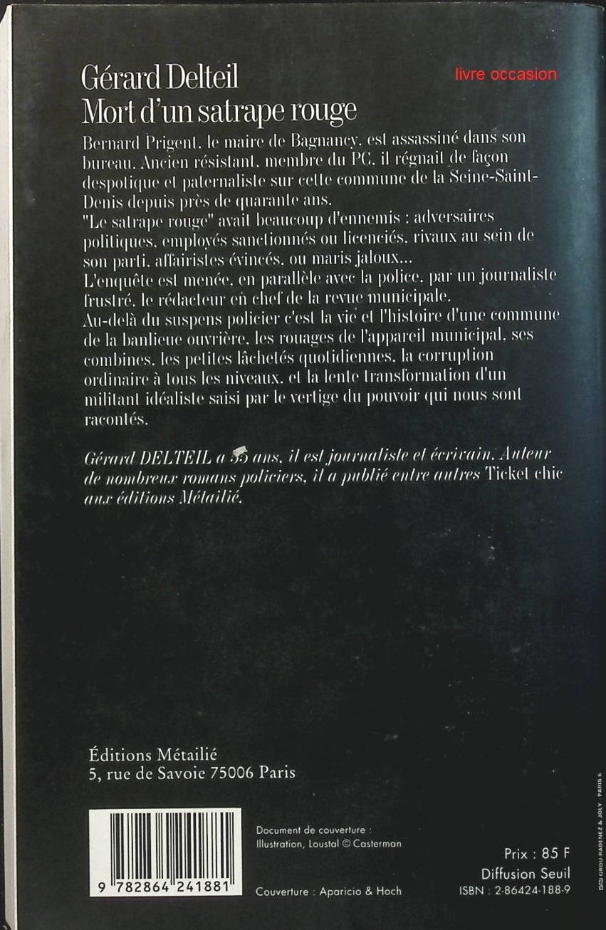 Mort d'un satrape rouge - Gérard Delteil - Livre