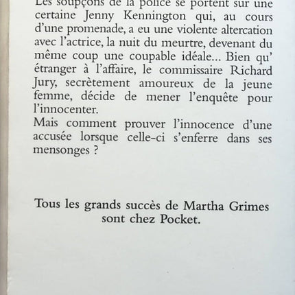Une haine aveugle – Martha Grimes – roman policier anglais inspecteur Jury occasion - Livre