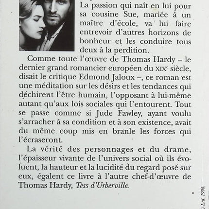 Jude l'obscur - Thomas Hardy - Livre