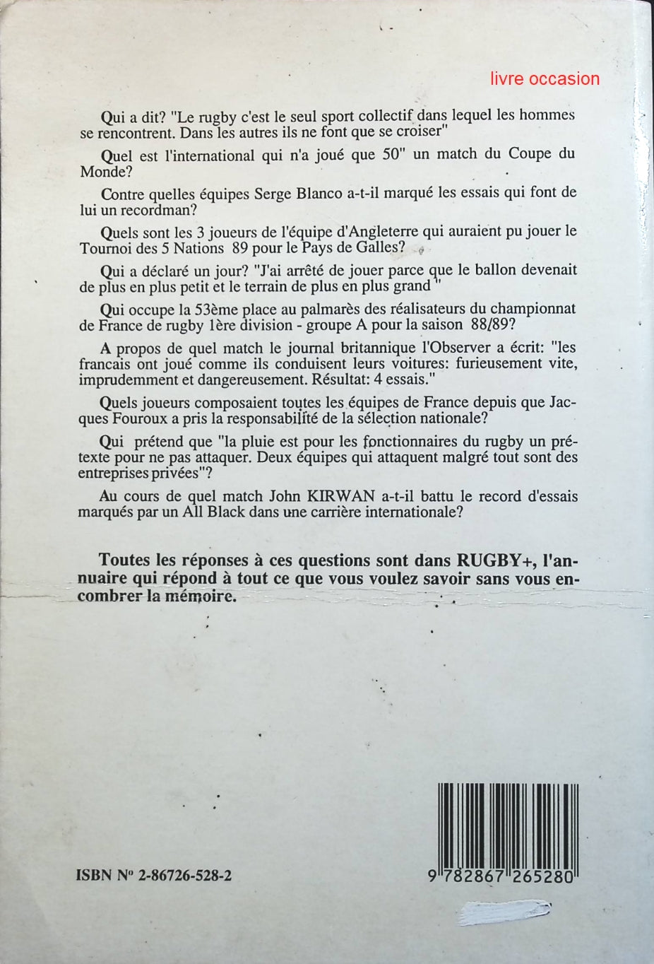 Rugby + 1990 - Pierre Salviac - Livre