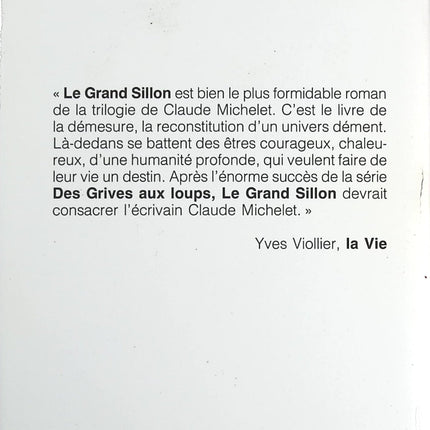 Le Grand sillon - Claude Michelet - Livre