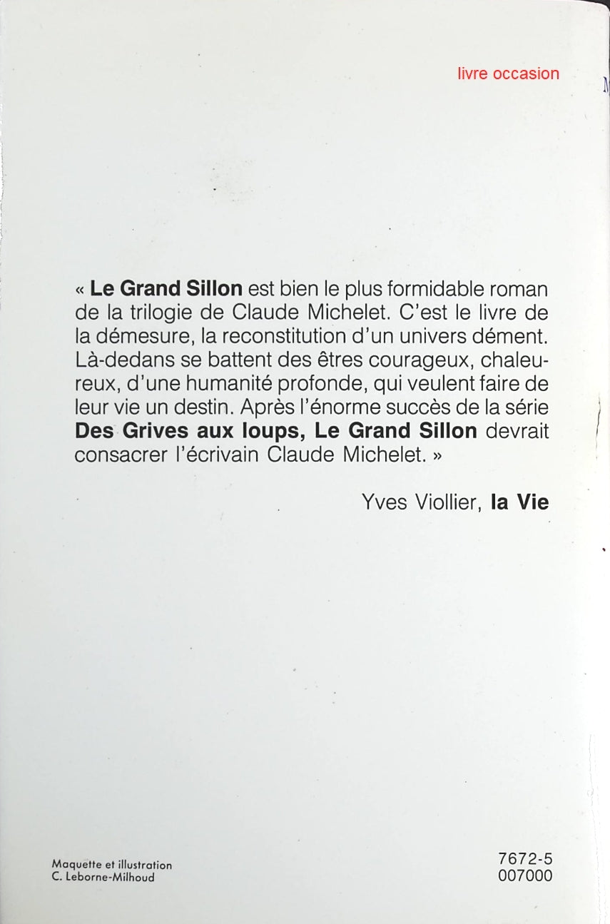 Le Grand sillon - Claude Michelet - Livre