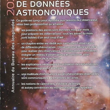 Guide de données astronomiques 2021 - Pour l'observation du ciel - Imcce - Livre
