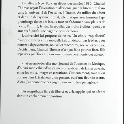 Journal d'Arizona et du Mexique - Chantal Thomas - Livre