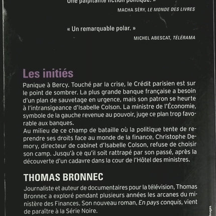 Les initiés - Thomas Bronnec - Livre