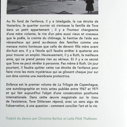 La Trilogie De Copenhague Tome 1 - Enfance - Tove Ditlevsen - Livre