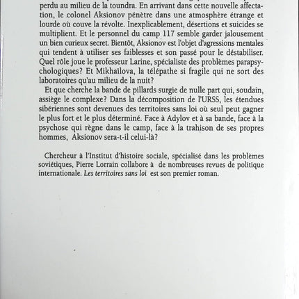 Les territoires sans loi - Pierre Lorrain - Livre