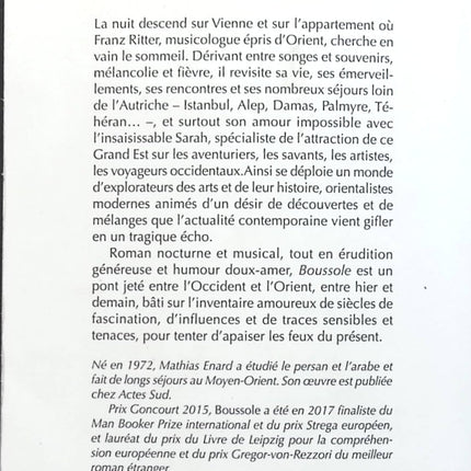 Boussole - Mathias Enard - Livre