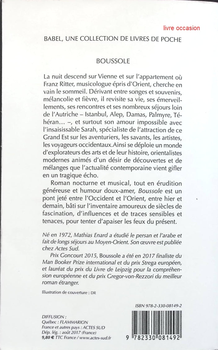 Boussole - Mathias Enard - Livre