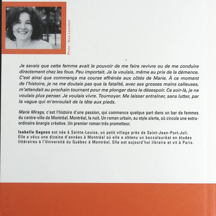 Marie Mirage - Isabelle Gagnon - Livre