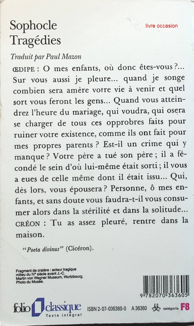 Tragédies - Sophocle - Livre